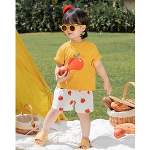 Ropa de verano para niñas, Conjunto de camiseta y pantalones cortos con estampado de frutas, de algodón, 2022 - Product Image 2