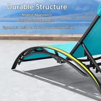 Ensemble de 3 chaises longues d'extérieur avec table d'appoint, chaises longues de piscine réglables