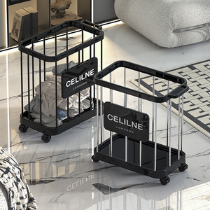 Celilne Laundry <b>Basket</b> With Wheels Rectangle Storage <b>Basket</b> For Clothes Organizer Household Multi Functional - Product Image 1