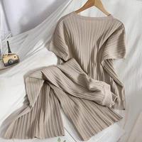 Nouvel ensemble deux pièces en tricot pour femmes, printemps/automne, décontracté, pull à col en V uni avec pantalon large polyvalent, tenue quotidienne
