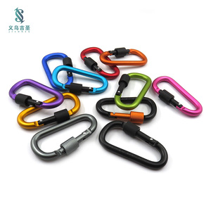 Promotional high quality aluminum alloy D-lock carabiner hook custom logo carabiner with screws