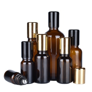 5Ml 10Ml 15Ml 20Ml 30Ml 50Ml <span class=keywords><strong>100Ml</strong></span> Bơm Lại Trống Rỗng Thủy Tinh Màu Hổ Phách Con Lăn Chai cuộn Trên Chai Với Con Lăn Thép Không Gỉ Bóng - Product Image 3