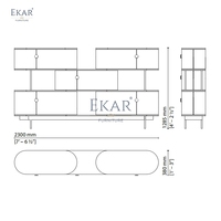 Kabinet lorong kayu ramping, furnitur elegan dengan ruang tamu dan desain makan yang cukup