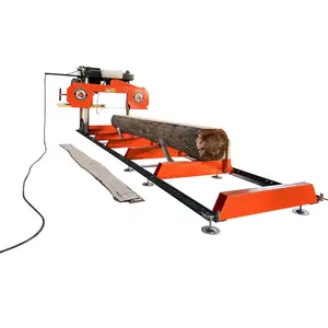 horizontal bandsaw sawmill portable automatic lifting and cutting sawmill with 7.5kw motor