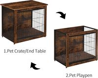Meuble pour chien écologique avec coussins, lit pour chien en bois avec deux portes, design contemporain, durable, pour intérieur