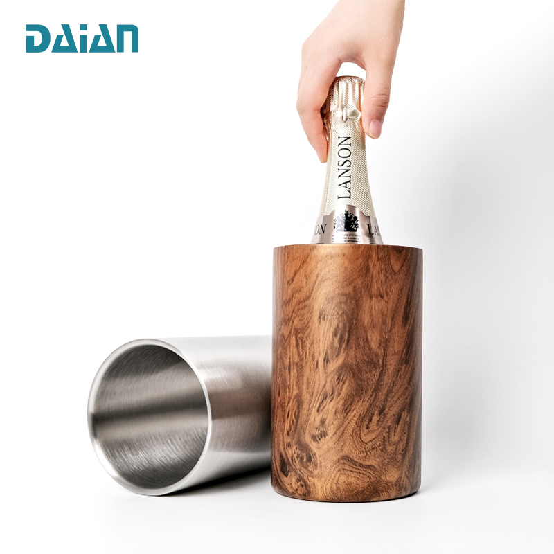 High Quality Double Wall Ice Bucket 750ml Stainless Steel Beverage Champagne Wine Chiller