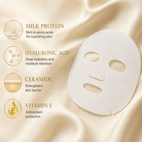 Masque en velours de lait lyophilisé activé par l'eau, hydratation intense, masque éclaircissant, acide hyaluronique, centella, nid d'oiseau, peptide de soja