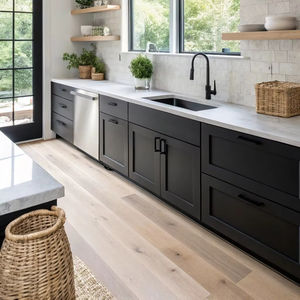 CBMMart meubles de luxe en bois massif assemblés style minimaliste villa ensemble d'armoires de cuisine laquées - Product Image 1