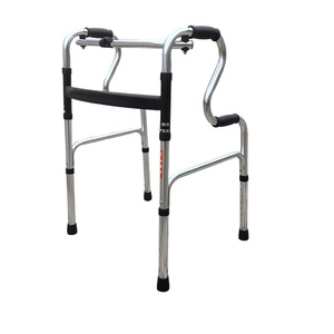 อุปกรณ์ช่วยเดินสแตนเลสสตีลแบบสี่ขาสำหรับผู้สูงอายุ ช่วยพยุงการเคลื่อนไหว ปรับความสูงได้ พร้อมฐานกันลื่น - Product Image 1