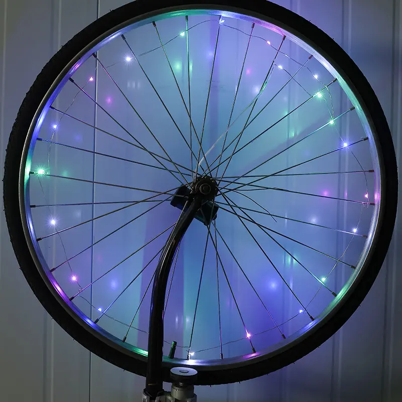 RGB luz de bicicleta自転車アクセサリー電動自転車リムライトバイクスポーク自転車用ホイールライト