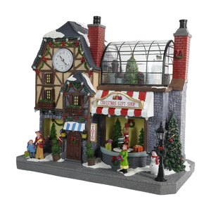 Maison de <span class=keywords><strong>jardin</strong></span> moderne en polyrésine avec horloge, musique et animations, décoration de Noël intérieure, artisanat de Noël, idée <span class=keywords><strong>cadeau</strong></span> pour le salon - Product Image 3