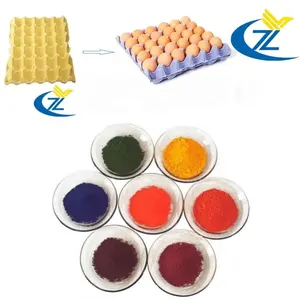 Pigmenti in polvere e coloranti liquidi vassoi per uova in carta coloranti color verde viola rosa giallo blu