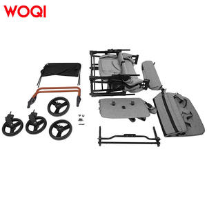 Cochecito Plegable para Bebé WOQI, 90x63x112 cm, Marco de Metal Gris, Todoterreno, con Bolsa de Almacenamiento y Mango Ajustable - Product Image 1