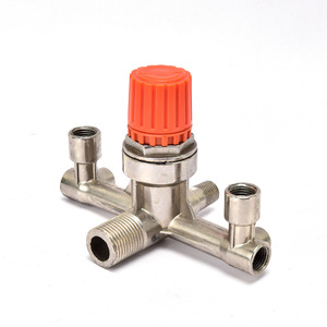 Valve de distribution en alliage d'aluminium avec capuchon orange, pression réglable, pièces de compresseur industriel - Product Image 1