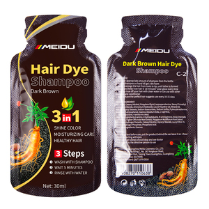 Meidu Offre Spéciale noir teinture shampooing en gros extrait naturel de plantes 3 en 1 châtaigne brun café couleur cheveux teinture shampooing sac - Product Image 6