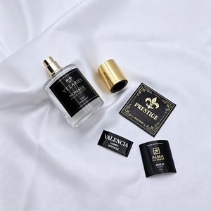 Etiqueta Adhesiva Personalizada para Botellas de Perfume Cosméticas de Aluminio, con Grabado Privado, Resistente al Aceite, Brillante, con Relieve - Product Image 1