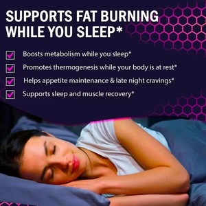 Capsules brûle-graisses nocturnes OEM, complément coupe-faim, favorise le métabolisme avec mélatonine pour favoriser le sommeil - Product Image 4