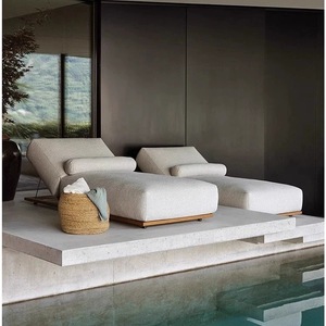 <span class=keywords><strong>Lit</strong></span> de repos extérieur pour cour, villa, piscine, chaise longue en teck, luxe léger, haut de gamme, personnalisable, pour jardin en plein air - Product Image 4