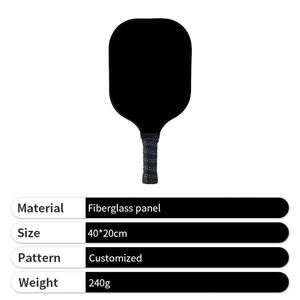Fiberglass <b>Pickleball</b> Paddle Black Color Portable Long Handle Pickle Ball <b>Racket</b> for Outdoor Sports - Product Image 4