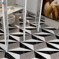 Nouvelle Carrelage en Porcelaine Effet Marbre Mat 2026 800x800mm Noir Blanc Gris Géométrique Moderne pour Couloir d'Hôtel Salle de Bain Hall