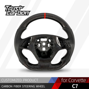 Volante in Fibra di Carbonio Personalizzato per Chevrolet <span class=keywords><strong>Corvette</strong></span> C7 C6 C8 Camaro Cruze SS ZL1 2010-2019 - Product Image 2