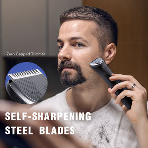 Kit <span class=keywords><strong>de</strong></span> toilettage électrique tout-en-un pour homme, lame en acier inoxydable portable, tondeuse à cheveux et à barbe, usage domestique, <span class=keywords><strong>anglais</strong></span>, étanche IPX7 - Product Image 3