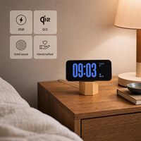 Support de chargeur sans fil magnétique Qi2 25W en bois, station de charge rapide pour iPhone et Android
