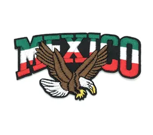 Custom Chenille Embroidered Patches Designer Embroidery Custom Embroidered 3D Embroidery Patches Mexico Eagle Iron On Patches