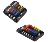 Panneau de distribution d'alimentation de démarrage de voiture en plastique à 6 voies avec boîte porte-fusible à lame 12-24V