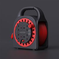 Pheiyon Hochleistungs-UK-Typ IP20 4-fach Steckdosenkabeltrommel 15M 13A UKCA CE mit Thermoschutz und Tragetasche für Haus, Garage und Wartungsarbeiten, tragbar
