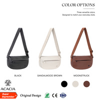 Nouveau sac bandoulière en nylon PU anti-rayures de la marque ACACIA, magnifique sac banane imperméable avec grande capacité, sacs à main zippés pour elle