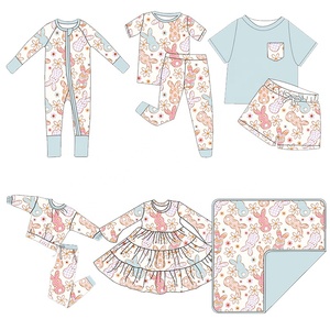 하이 퀄리티 부활절 인쇄 아동 의류 대나무 섬유 편안한 아기 의류 아기 롬퍼 세트 원피스 - Product Image 1