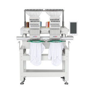 Wholesale 9/12/15 Needles Embroidery Machine Flat 2 Heads Embroidery Machine Fot T-shirt