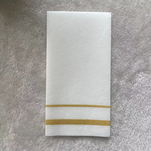 Serviettes jetables de qualité supérieure en <span class=keywords><strong>papier</strong></span> Airlaid gaufré à une couche avec impression dorée sur le côté - Product Image 4