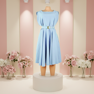 Robes de Carrière Formelles Toutes Saisons pour Femmes, Élégantes, Col Rond, Taille Naturelle, Coupe Ample, Boutons, Dentelle, Longueur Genou, Style Africain, Grandes Tailles - Product Image 1