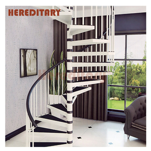 Scala a chiocciola per Tiny House con corrimano in PVC nero e gradini a griglia per spazi ridotti - Product Image 2