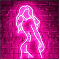 Enseigne néon personnalisée pour femme avec support acrylique pour décoration murale, publicité, animation, LED silicone rose basse consommation Genilight GLT-FNS8