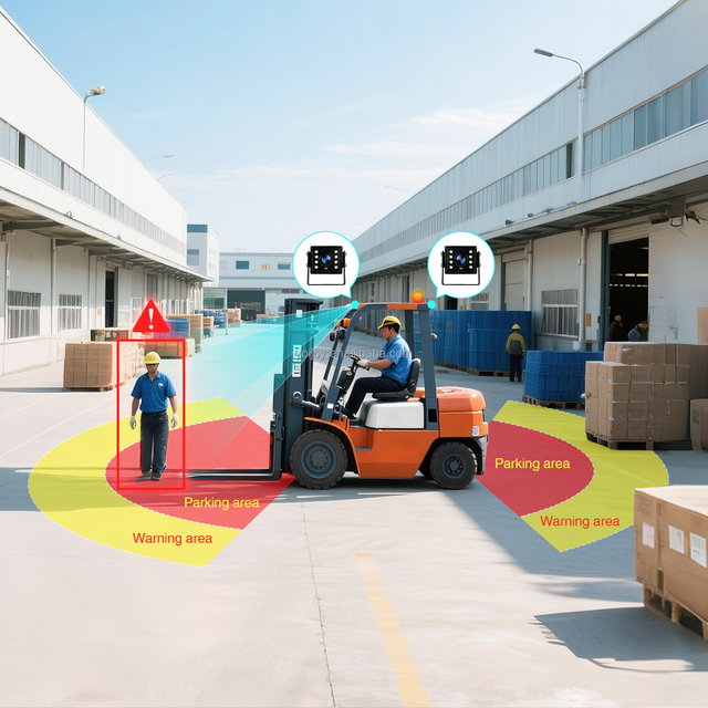 Yoijoys AI Forklift Anti-Collision Warning System Automatic Braking ADAS Support Heavy-Duty Vehicle Proximity Pedestrian Safety
