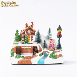 Figurine <span class=keywords><strong>de</strong></span> scène <span class=keywords><strong>de</strong></span> pain d'épices rotative éclairée par LED <span class=keywords><strong>de</strong></span> haute qualité, décoration festive, ornement, affichage <span class=keywords><strong>de</strong></span> bureau <span class=keywords><strong>de</strong></span> vacances, village <span class=keywords><strong>de</strong></span> Noël - Product Image 1
