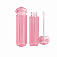 Gloss à lèvres personnalisé pour mariage, marque privée, naturel, anti-adhésif, avec logo, couvercle plat transparent rose circulaire