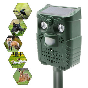 USMILEPET nuovo Repeller per cani ad ultrasuoni ABS Repeller per animali ad ultrasuoni a energia solare per cani e uccelli gatti all'aperto - Product Image 1