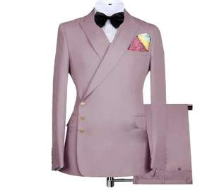 Luce blu abiti da uomo italiano 3 <span class=keywords><strong>bottoni</strong></span> doppiopetto su misura <span class=keywords><strong>pantaloni</strong></span> Blazer Business con abiti da sposa per gli uomini - Product Image 5