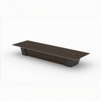 Table de conférence rectangulaire moderne en bois mat résistant aux rayures avec plateau épaissi et câblage intégré