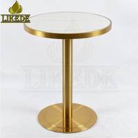 Pied de table rond en acier inoxydable doré de luxe, vente chaude