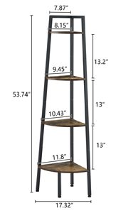 4 Tiers <strong>Triangle</strong> Shaped Industrial <strong>Wooden</strong> Storage Book <strong>Shelf</strong> With for Living Room Bedroom Warehouse Shelving - Product Image 2