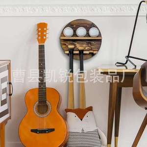 Wooden <b>Wall</b> <b>Mounted</b> Round Baseball Bat Storage Rack 2 Tier Multifunctional <b>Shelf</b> For Sports Equipment And Decor - Product Image 2