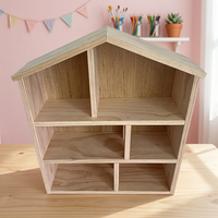 Maison de poupée en bois de pin naturel robuste avec balcon, entièrement assemblée, à décorer soi-même, la maison de rêve des filles