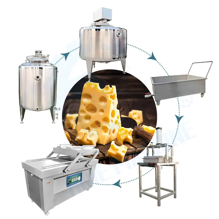 Automática Pequena Escala Queijo Vat Mozzarella Margarina Make Press Machine Linha De Produção De Queijo