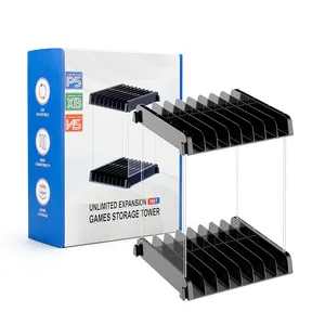 Giá Để Đĩa CD Trên Tháp Để Đĩa Cho PS5, PS4, Xbox, Switch, Trò Chơi Điện Tử, Console, Organizer, 2 Kệ