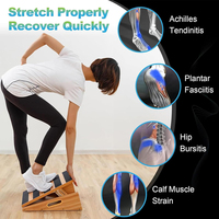 Planche inclinée en bois réglable et antidérapante pour étirements des mollets, blocs de soutien pour squats, pour la gym, le fitness, l'extérieur et l'usage domestique